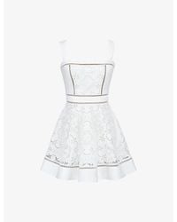 House Of Cb - Ava Broderie-Anglaise Cotton Mini Sundress - Lyst