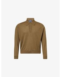 John Smedley - X Bill Nighy Long-Sleeve Merino Wool Polo Shirt - Lyst