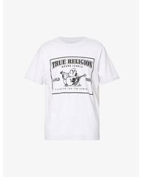 True Religion - Mineral Branded-print Cotton-jersey T-shirt - Lyst