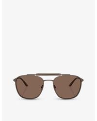 Giorgio Armani - Ar6149 Square-frame Metal Sunglasses - Lyst