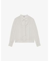 Reiss - Casey Bead-Embellished Woven Blouse - Lyst