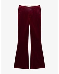 Zadig & Voltaire - Prevy Low-Rise Flared-Leg Velvet Trousers - Lyst