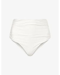 Jonathan Simkhai - Teya High Waist Ruched Bikini Bottoms - Lyst
