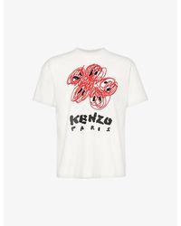 KENZO - Drawn Boke Logo-print Cotton-jersey T-shirt - Lyst