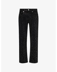 TRUE RELIGION - Crystal Bobby Big T Embellished Denim Jeans - Lyst