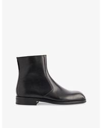 Lemaire - Zipped Leather Ankle Boots - Lyst
