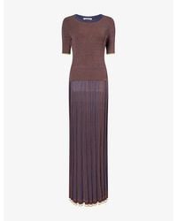 Zankov - Gago Pleated Knitted Maxi Dress - Lyst