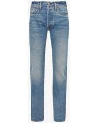Tom Ford - Faded-wash Straight-leg Regular-fit Selvedge Denim Jeans - Lyst