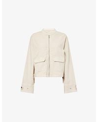 PAIGE - Kiran Collarless Denim Jacket - Lyst