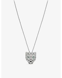 Cartier - Panthère De 18Ct, Emerald, Onyx And 0.93Ct Diamond Necklace - Lyst