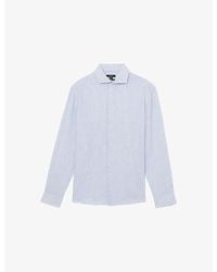 Reiss - Ruban Cutaway-Collar Stripe Linen Shirt - Lyst
