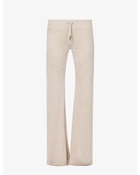 Juicy Couture - Layla Logo-embroidered Velour Trousers - Lyst