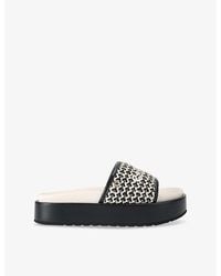 Carvela Kurt Geiger - Sorrento Flatform Faux-Leather Slider Sandals - Lyst