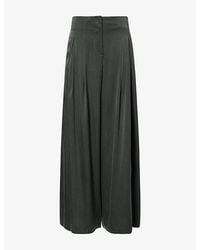 Twp - Drew Wide-Leg High-Rise Silk-Charmeuse Trousers - Lyst