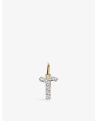 Monica Vinader - T Letter 14Ct- And Lab-Grown Diamond Charm - Lyst