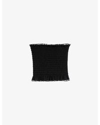The Kooples - Ruffle-Trim Shirred Sleeveless Cotton Top - Lyst