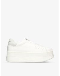 Kurt Geiger - Laney Pumped Platform-Sole Leather Low-Top Trainers - Lyst
