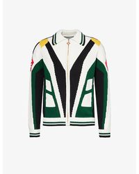 Casablancabrand - Casa Racing Colour-block Knitted Cotton Jacket - Lyst