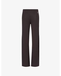 Sporty & Rich - Src-Embroidered Ribbed Knitted Trousers - Lyst