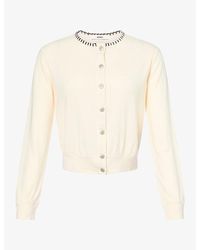 Siedres - Poli Contrast-Stitch Stretch-Jersey Cardigan - Lyst