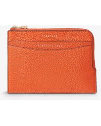 Aspinal of London - Logo-embossed Zip-fastened Pebble-leather Travel Wallet - Lyst