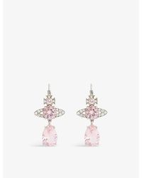 Vivienne Westwood - Ismene Platinum-plated Brass And Cubic Zirconia Earrings - Lyst