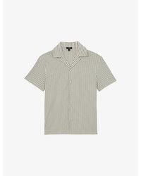 Reiss - Aurelia Striped Stretch Cotton-Blend Shirt - Lyst
