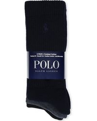 Polo Ralph Lauren - Set Of Three Combed Cotton Socks - Lyst