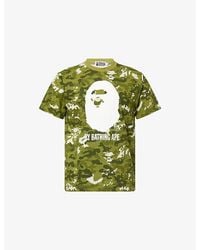 A Bathing Ape - Pixel Camo Graphic-Print Cotton T-Shirt - Lyst
