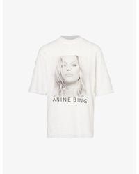 Anine Bing - Kate Moss Graphic-print Cotton-jersey T-shirt - Lyst
