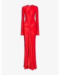 Victoria Beckham - Zip-Front Cut-Out Stretch-Jersey Maxi Dress - Lyst