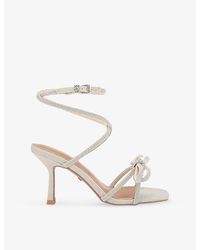 KG by Kurt Geiger - Avery Crystal-Embellished Woven Heeled Sandals - Lyst