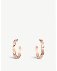Cartier - Love 18ct Rose-gold And Diamond Earrings - Lyst