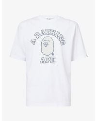 A Bathing Ape - Hand Drawn Logo-Print College Cotton T-Shirt - Lyst