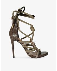 Steve Madden - Catnyss Rope-Knot Faux-Leather Heeled Sandals - Lyst