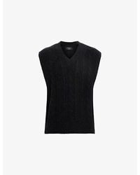 AllSaints - Josif V-Neck Relaxed-Fit Wool-Blend Tank - Lyst