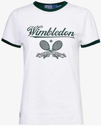 Polo Ralph Lauren - X Wimbledon Logo-print Recycled-cotton And Cotton Blend Ringer T-shirt - Lyst