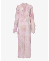 Acne Studios - Daftan Floral-print Cotton And Silk-blend Maxi Dress - Lyst