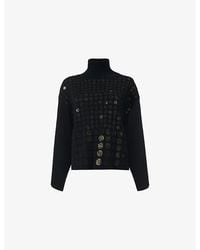 eem - Paillette-Embellished High-Neck Knitted Top - Lyst