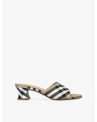 Burberry - Sloane 45 Check Canvas Mules - Lyst