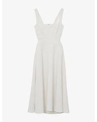 Reiss - Dina Cut-Out Woven Midi Dress - Lyst