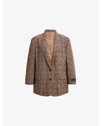COACH - Signature C Plaid Single-Breasted Woven Blazer - Lyst