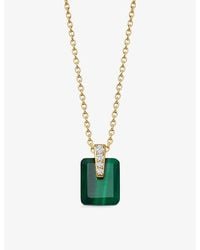 Astley Clarke - Deco 18Ct Vermeil, Malachite And Sapphire Pendant Necklace - Lyst