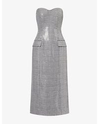David Koma - Strapless Sequin-Embellished Midi Dress - Lyst