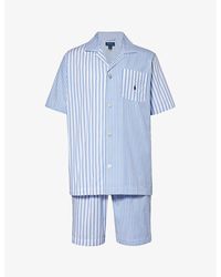 Polo Ralph Lauren - Stripe-pattern Logo-embroidered Cotton Pyjamas - Lyst
