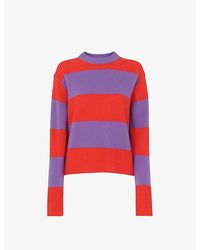 Whistles - Block-striped Relaxed-fit Wool Jumper - Lyst