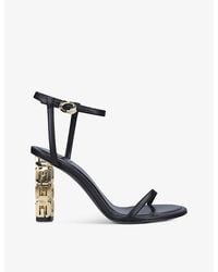 Givenchy - G-cube Embellished Leather Heeled Sandals - Lyst