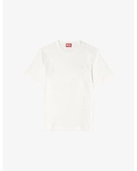 DIESEL - T-Adjust-Slits-R17 Crewneck Cotton-Jersey T-Shirt - Lyst