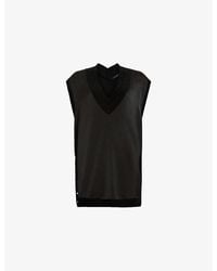 AllSaints - Bern Stud-Embellished Satin And Wool Tank Top - Lyst