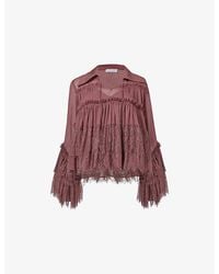 eem - Neck-Tie Lace Blouse - Lyst